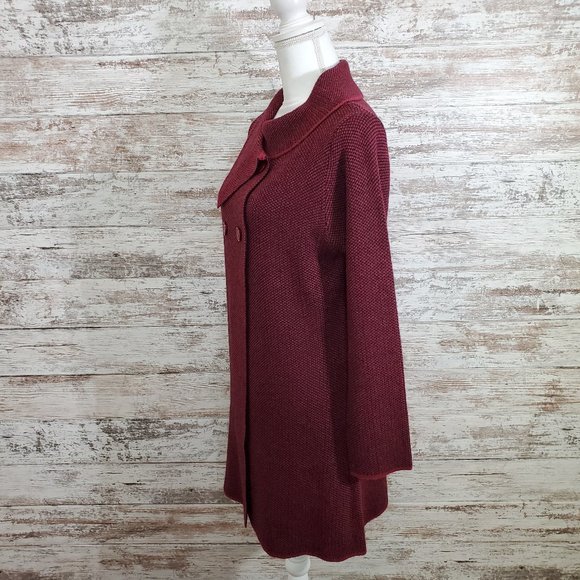 PAPILLON Burgundy Double Breasted Cardigan XL NWT - Picture 7 of 15
